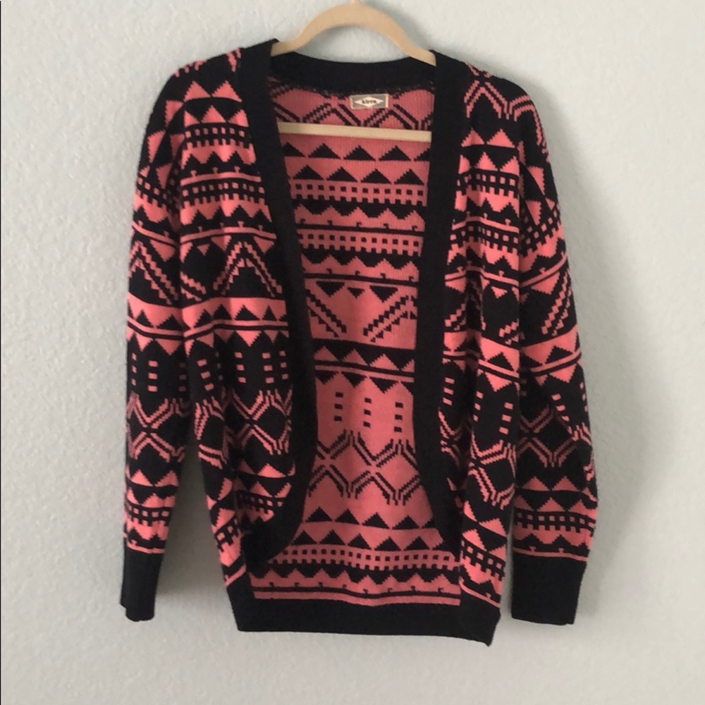 Pink and black cardigan